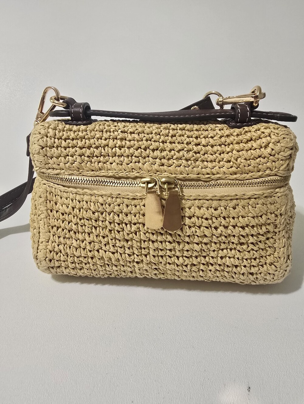 Tory Burch Romy Straw Slim Top Handle Bag - Picture 2 of 13